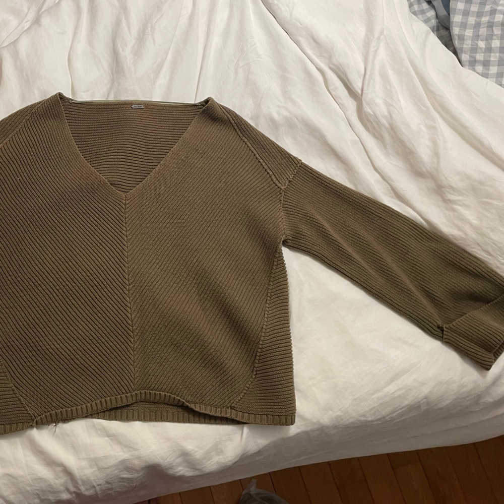 Free People Taupe Knit Sweater
